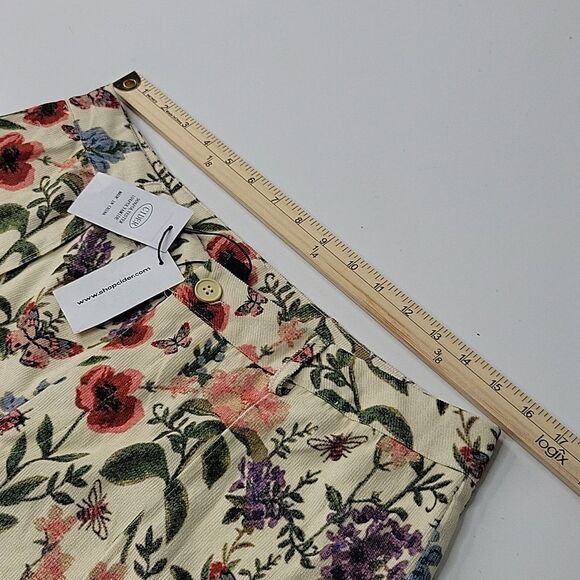 NEW WIDE LEG GARDEN PARTY FLORAL LIGHTWEIGHT TEXTURED TROUSERS PANTS XL NWT - Picture 5 of 12